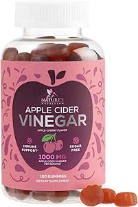 Vegan Manzana Vinagre Gummy 1000mg - Azúcar libre ACV Gummies Vitaminas Suplemento con Vitamina B12 para Energía - Keto Friendly Digestion, Detox, Cleanse Support - Gelatin-Free, Non-GMO - 120 Gummies