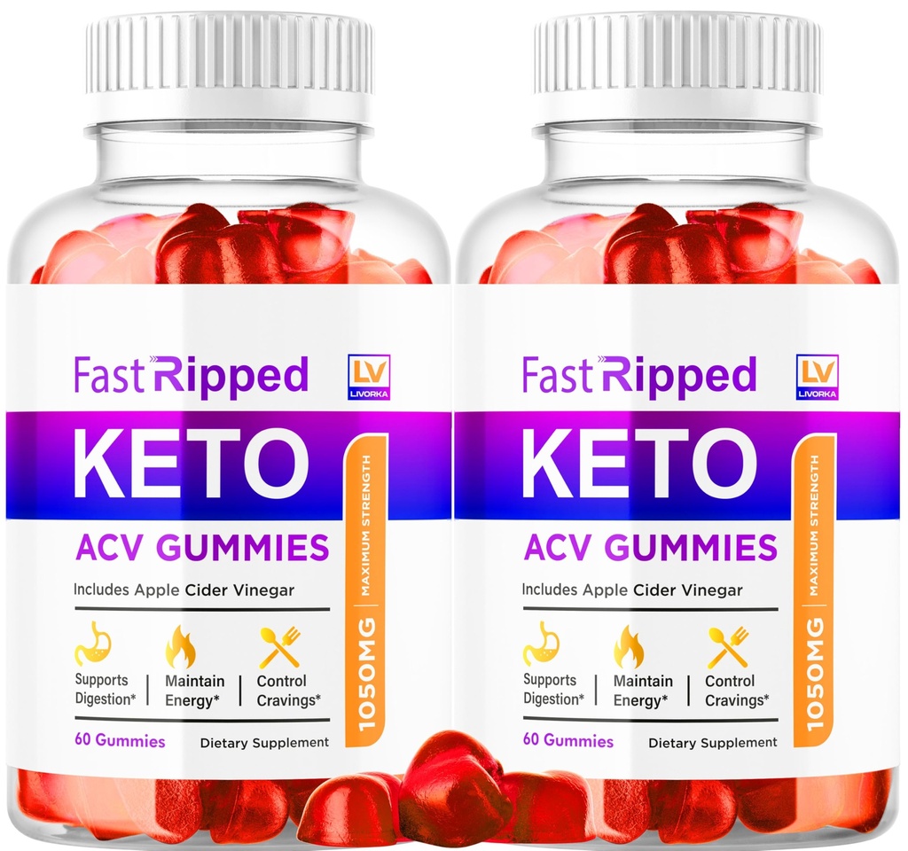 (2 Pack) Fast Ripped Keto ACV Gummies, 120 Gummies for 2 Months