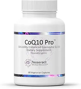 CoQ10 Pro, Coenzima Q10 para la salud del corazón, la salud muscular y la producción de energía celular, suplemento antioxidante para el soporte de salud cardiovascular óptimo, hipoalergénico, CoQ10 300mg, 60 cápsulas
