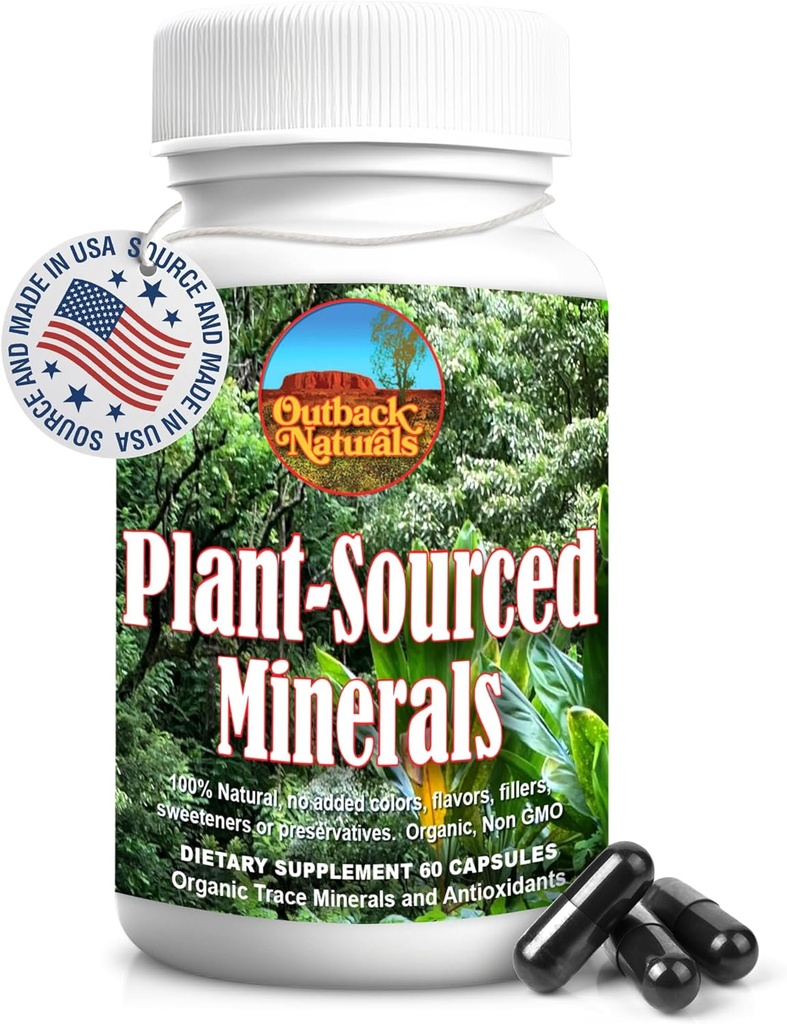 Fulvic Humic Mineral Blend of Trace Minerals, Electrolytes, Gut Health, Cognitive Function, Hydration & Immune Support, Pure Vitality Formula for Wellness - 60 Capsules