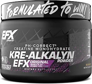 EFX Sports Kre-Alkalyn EFX Powder | pH Correct Creatine Monohydrate Powder Supplement | Strength, Muscle Growth & Performance | 55 Servings (Mango)