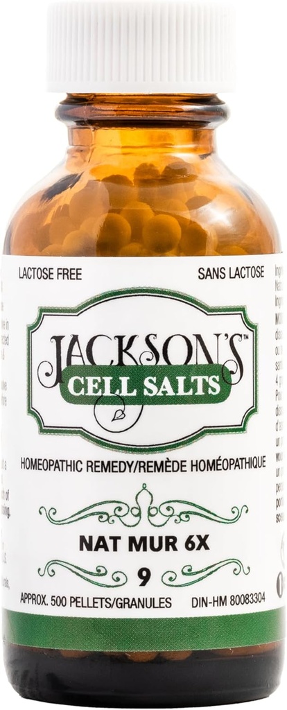 #9 Cell Salt NAT Mur 6X (500 Pellet Bottle) – Certified Vegan, Lactose-Free Schuessler Salt Natrum Muriaticum 6X