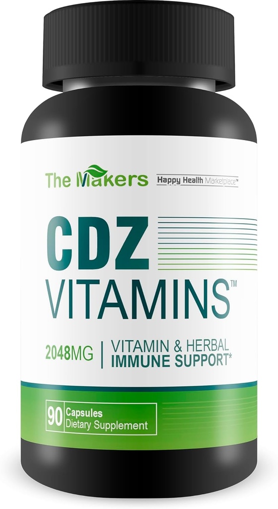 Los fabricantes de vitaminas CDZ - Nuestro mejor suplemento de salud - Vitamina C D Zinc &amp; Herbs - Suplementos completos de salud corporal - Suplemento Cdz Vitamina C D y Zinc - Asistencia sanitaria general - Suplementos corporales completos