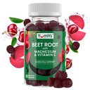 YumVs Beet Root Gummies con Magnesio y Vitamina C - Berry Flavor Beetroot Gummies - Beet Chews for Blood Circulation and Antioxidant Support - Red Beet Gummy- Berry 60 Conde (Pack of 1)