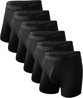 BAMBOO COOL Ropa interior masculina transpirable Moderna Multipack Comfortsoft Moisture-Wicking Boxer Briefs 6 Pack