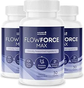 FlowForceMax Herbal Support Supplement - Natural Plant-Based Fórmula con Saw Palmetto Extract tención 30 Chewable Tablets, 3 Month Supply, Made in USA