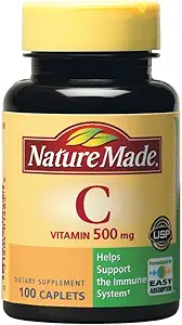 Nature Made Vitamina C 500 mg Caplets, para Immune Support, Gluten Free 100 Count (Pack of 3)