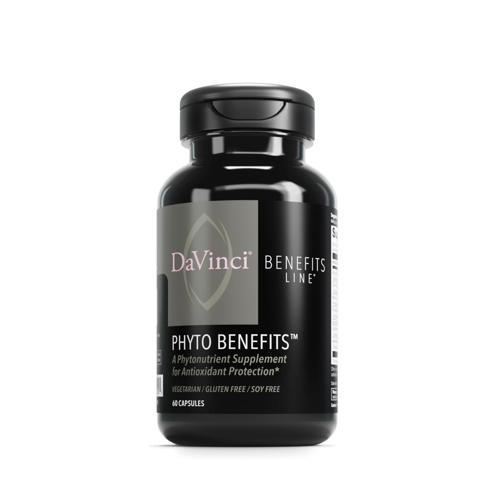 DAVINCI Labs Phyto Ventajas - Apoya Corazón, Cerebro &amp; Salud Inmunitaria, Producción GLP-1 &amp; Más con Curcumin, Quercetin, Té Verde &amp; Más* - Vegetariano, libre de gluten, libre de soja - 60 cápsulas