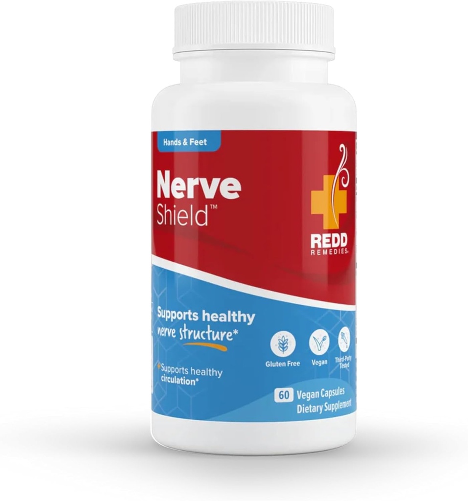 Remedios Redd, Escudo Nerve, soporta la estructura y la circulación de Nerve saludable, 60 cápsulas Vegan