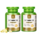 JulyDeer 2 Bottles Vitamin D3 2000 IU (50 mcg) 360 Softgels | Supports Immune Health, Calcium Absorption & Bone Strength | Essential for Healthy Bones, No-Gluten, 1 Serving Per Day for Daily Health