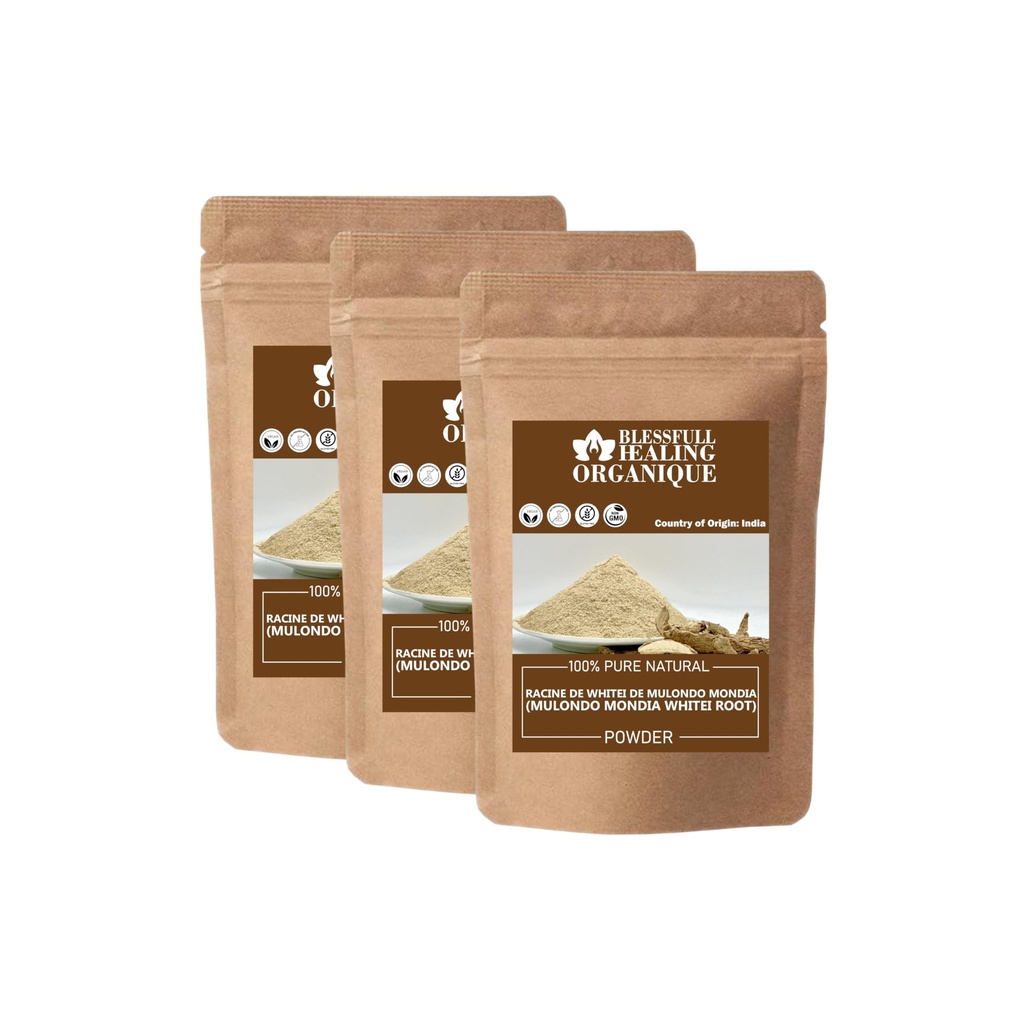 Blessfull Healing Organic Mulondo Mondia Whitei Root Powder 100% Pure Natural 100 Gram (3.52 oz) Each (Pack of 3) = 300 Grams, Vegan