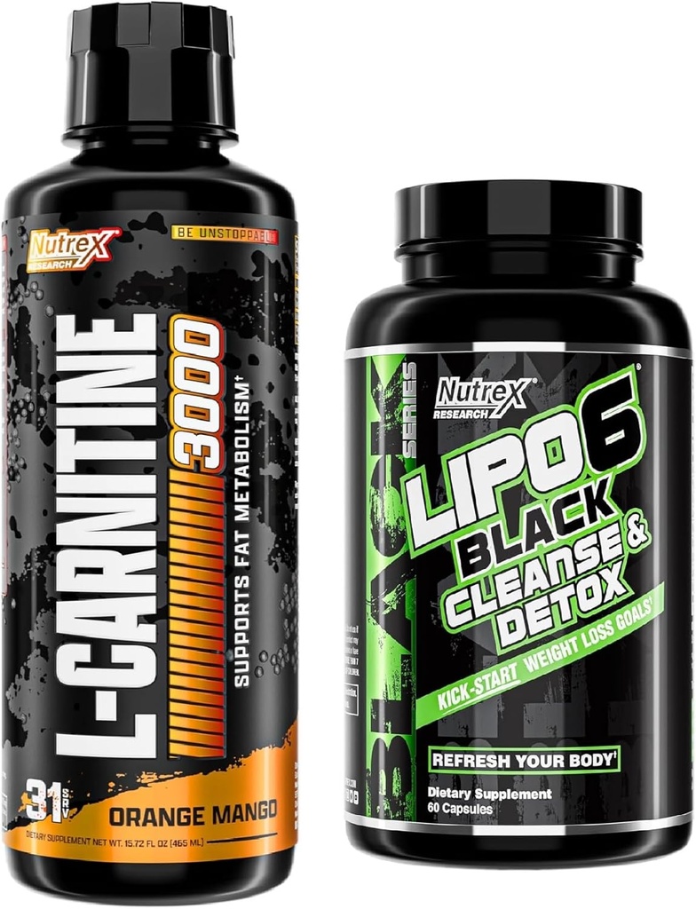 Nutrex Research Carnitina líquida 3000 ← Carnitina líquida Premium, Pérdida de grasa Apoyo Orange Mango - Lipo-6 Cleanse " Detox for Weight Loss " Digestive