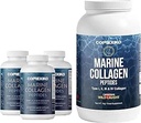 CORREXIKO Marine Collagen Supplement Pills &amp; Powder Bundle 3 Month Supply - Incluye 10.000mg Double Hydrolyzed Collagen Powder 1kg & 1800mg Collagen Peptides 360 Capsules - para el cabello, piel y uñas