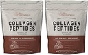 Peptides de Collagen en vivo - Polvo colágeno de chocolate - Pelo, piel, uñas y soporte conjunto - Tipo I &amp; III Suplementos de colágeno para mujeres y hombres (2-Pack)