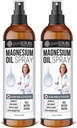 Pure Topical Magnesium Oil Spray, Ultra Fast Absorption for Better Health, Pure Zechstein Brine - (2 Bottle Value Pack)