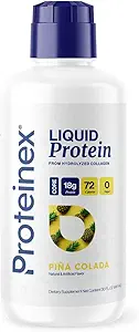 Proteinex Medical Grade Liquid Hydrolyzed Protein Max Strength - Supports Wound Healing and Doctor Recommended- No Carbs, Zero Sugars &amp; Ready to Drink Liquid Protein (Natural Pina Colada, 30 Fl Oz)