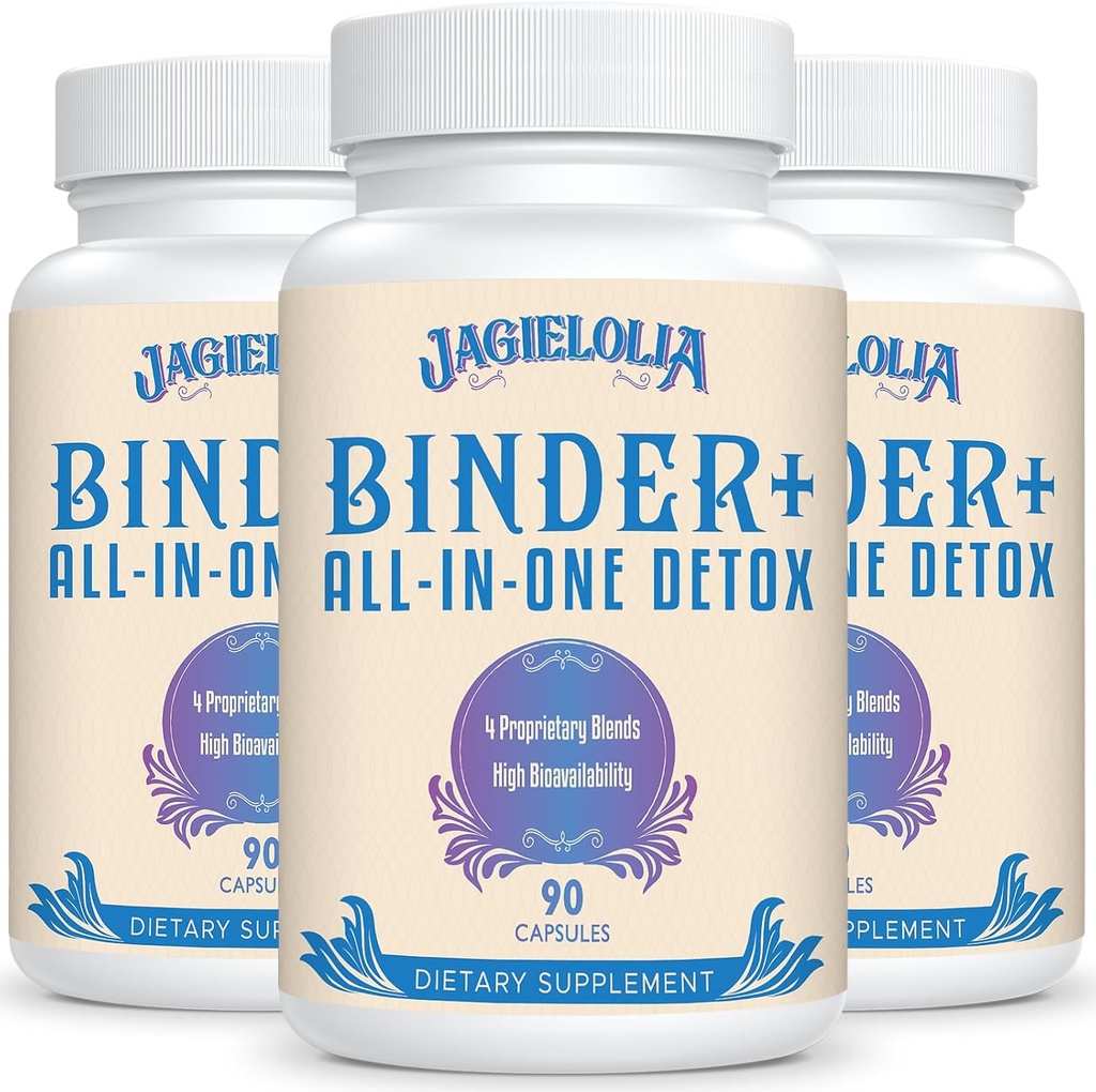 All-In-One Detox Binder Suplemento 1500 MG - High Bioavailability, Liver Gut Detox Cleanse with Activated Charcoal, Zeolite & Bentonite Clay for Toxins, Liver, Digestive, 270 Vegan Capsules