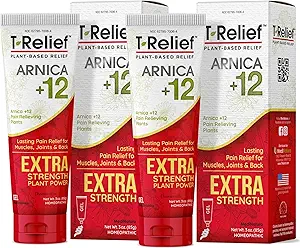 MediNatura T-Relief Extra Strength Gel Arnica +12 Activos de Alivio Natural para el Dolor De Dolor Conjunto Soreness Muscle Aches &amp; Stiffness Todo Cuerpo Actuación Acelerada para Hombres - 3 oz (2 Pack)