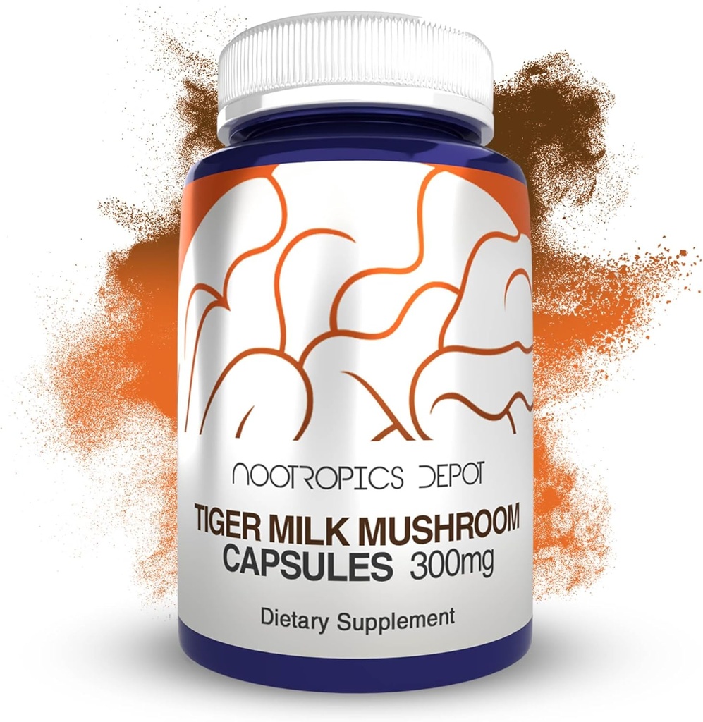 Nootropics Depot Tiger Milk Mushroom Capsules ← 300mg Silencio 60 Conde Silencio Lignosus rhinocerus Sclerotium ANTE Cognition, Histamine, &amp; Respiratory Support