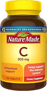Nature Made Vitamina C, 500 mg (250 cápsulas) El paquete puede variar