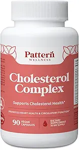 Pattern Wellness Cholesterol Complex Supplement - All-Natural Balancing Formula - Boost Overall Wellness - 3rd Party Lab Tested - 90 Vegan Capsules