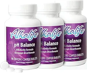 Alkalife pH Balance Supplement Tablets - The First Patented Alkaline Bicarbonate Pills - Neutralize Acid, Balance pH, Immune Support, Peak Performance, Detox - 270 Cuadros