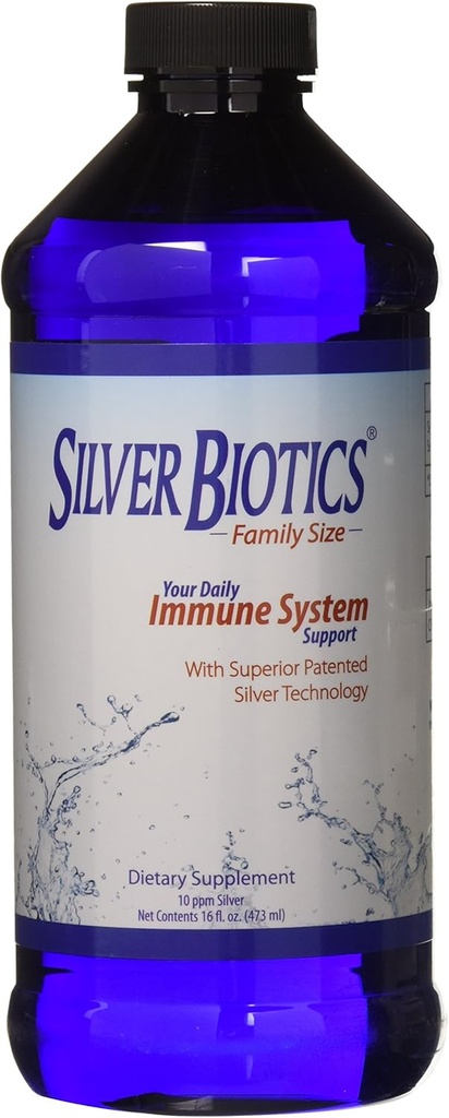Silver Biotics Colloidal Nano SilverSol Ag4O4 10 PPM Immune Support ¦ Bio-Hacking Immune Building Natural Support ← 16 Fl Oz (Pack of 2)