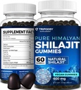 Pure Himalayan Organic Shilajit Gummies - Potent Shilajit Resin Supplement for Men &amp; Women - 100% Natural with 90+ Trace Minerals - Boost Energy, Vitality, and Immune Support - 60 Gummies