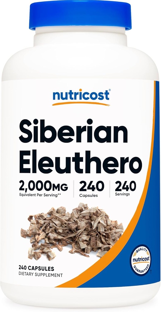 Nutricost Siberian Eleuthero 500mg, 240 Capsules - Eleutheroccus Senticosus - Gluten Free &amp; Non-GMO
