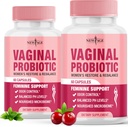 NUEVO AGE Vaginal Probióticos para Mujeres con Prebióticos, Extracto de Arándano, y un Lactobacillus Probiotic Blend, apoya el equilibrio de pH saludable, control de olores, flor vaginal - 120 cápsulas
