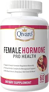 Suplemento de hormonas femeninas - Apoyo a la menopausia cápsulas para mujeres - Apoyo hormonal para mujeres con cohosh negro, cierre rojo, bendecido cardo, yema salvaje, & frambuesa - 60 cápsulas vegetales
