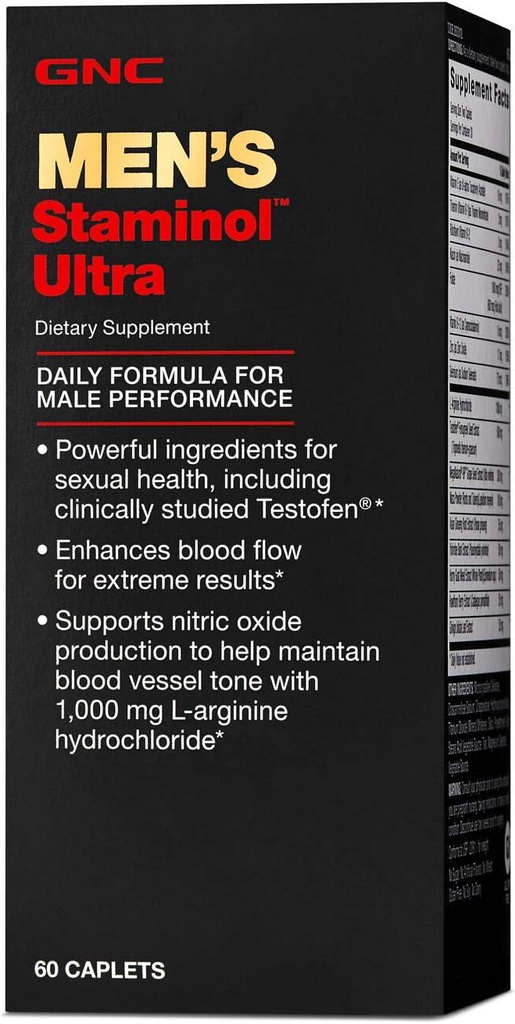 GNC Hombres Staminol Ultra, 60 Caplets, apoya la salud sexual y la realidad