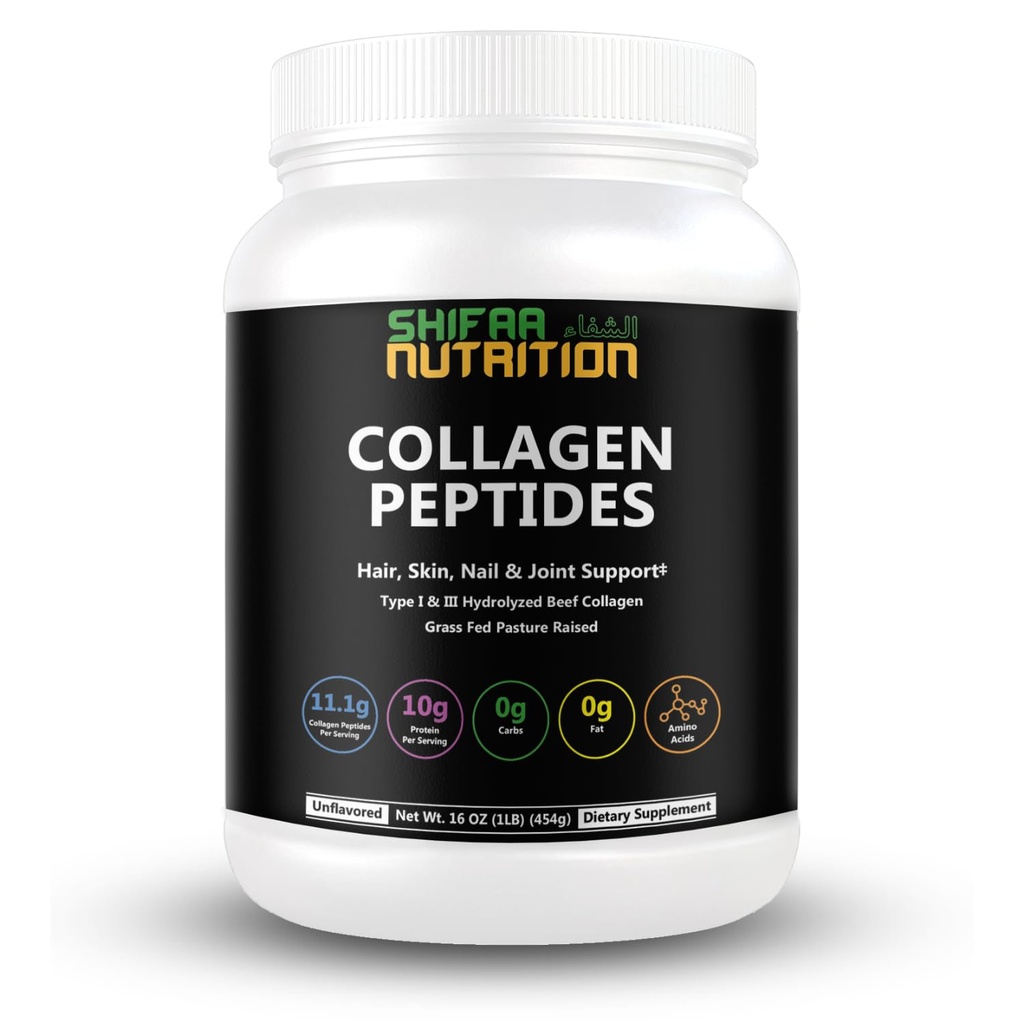 Halal &amp; Grass Péptidos colágeno Pólvora 1 lb. 16oz Péptidos colágeno hidrolizado Pólvora Pólvora Tipo I " Tipo III para el cabello, la piel, las uñas " articulaciones  durable Keto " Paleo Friendly ← Sugar " Gluten Free
