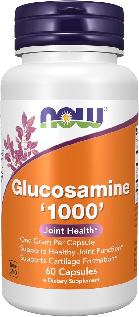 AHORA Suplementos de alimentos, Glucosamina '1000', con UL certificado de suplemento dietético, 1 g por cápsula, 60 cápsulas de taza