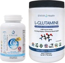 Eniva L-Glutamine Powder, 1.1-Pound and Omega-3 Fish Oil (60 caps)