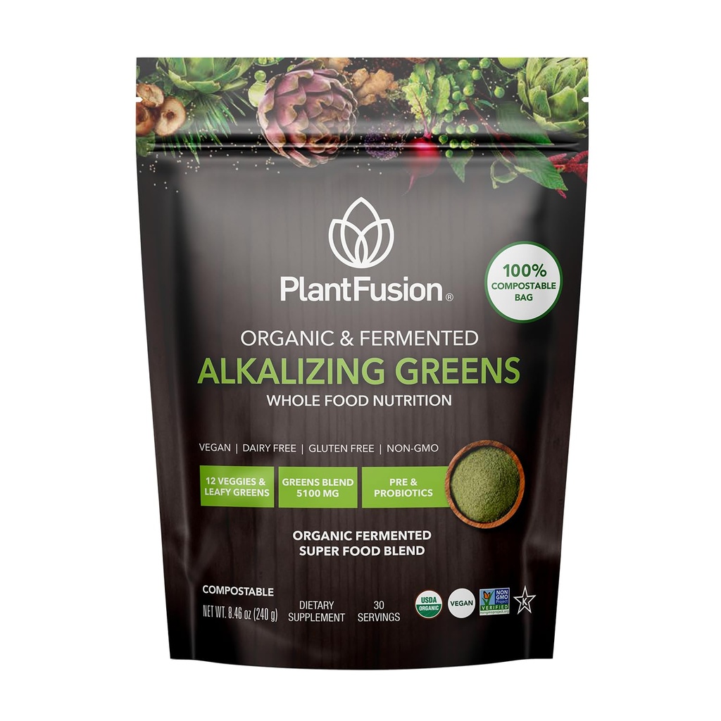 Plantfusion Organic Fermented Alkalizing Greens, 8.46 OZ