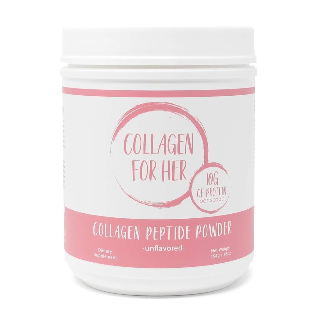 Collagen For Her Collagen Peptides Powder for Women – Grass Fed Hydrolyzed Bovine Collagen Protein, Unflavored Collagen for Hair, Skin, Nails, Joints & Gut Support, 41 Servings