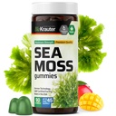 BIO KRAUTER Irish Sea Moss Gummies for Women and Men - 2840 mg Strength - 90 Vegan Chews - Bladderwrack & Burdock Root Suplemento - Chondrus Crispus Formula - Seamoss Gummies
