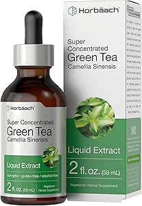 Horbäach Green Tea Extract Liquid Drops | 2 Fl Oz | Herbal Tincture | Alcohol Free | Vegetarian | Super Concentrated Supplement | Non-GMO, Gluten Free