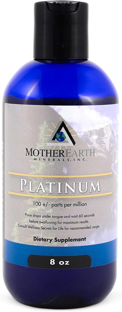 Madre Tierra Minerales - Platino - Vital para la Longevidad Celular & Vitalidad, Energizar la célula humana - 8 onzas 96 Servimientos