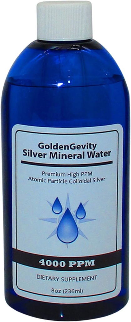4000 PPM Bioactive Atomic Colloidal Silver, 8 oz ← Non-Toxic, Non-GMO Trace Mineral Immune Support Suplemento