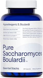 Estaciones esenciales Saccharomyces Boulardii Probiotics (No-GMO &amp; Gluten Free) - 5 millones de UFC para Gut Health (60 cápsulas)