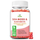 Mar Moss Gummies for Adults Kids with Chlorophyll, Bladderwrack, Burdock Root, Blck Seed Oil, Vitamin C &amp; D3, Zinc, 8-in-1 Potent Formula Supports Immune System & Boost Energy (1-Pack)