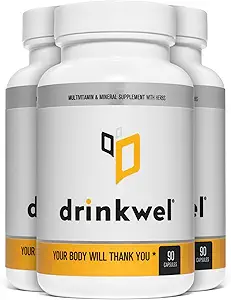 bebida Premium Suplemento multivitamínico - Pack de 3 x 90 cápsulas - recuperación de la mañana, soporte para el hígado &amp; estato de la leche inmune, vitamina C, zinc, magnesio