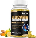 Glucosamine Chondroitin Gummies - 60 Suplementos de Soporte Conjunto - 1500mg Extra Strength with MSM, Elderberry, Turmeric - Cartilage &amp; Immune Support for Adults, Men & Women Vegan - Easy to Swallow