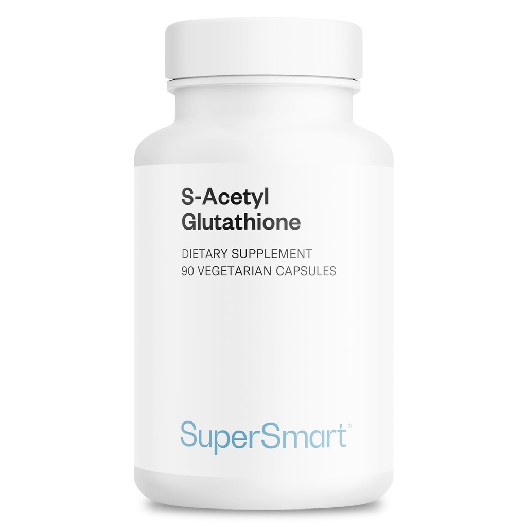 Supersmart S-Acetyl Glutathione 300mg por día (Alta Absorción) - Forma estable de L-Glutathione Tripeptide - GSH Suplemento latitud No GMO &amp; Gluten Gratis - 90 cápsulas vegetarianas