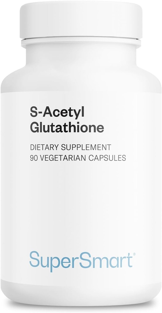 Supersmart S-Acetyl Glutathione 300mg por día (Alta Absorción) - Forma estable de L-Glutathione Tripeptide - GSH Suplemento latitud No GMO &amp; Gluten Gratis - 90 cápsulas vegetarianas
