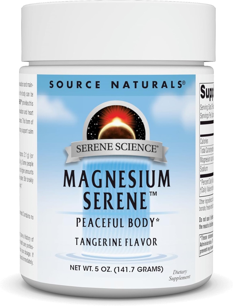 Fuente Naturales Serene Science Magnesium Serene, Peaceful Body*, Tangerine Flavored - 5 Ounce Powder