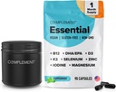 Complemento Vegan Multivitamínico para Mujer &amp; Hombre Omega 3 DHA+EPA, Vitamina B12, Vitamina D3 K2, Zinc, Selenium, Magnesium, Iodine Supplement- Immune Support- 90 Count, Incluye Jar