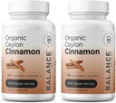 Balancebreens Certified Organic Ceylon Cinnamon 1200mg Suplemento - 120 Veg Capsules - Heart, Brain and Joint Function Support - No Filler Pills (Pack of 2)